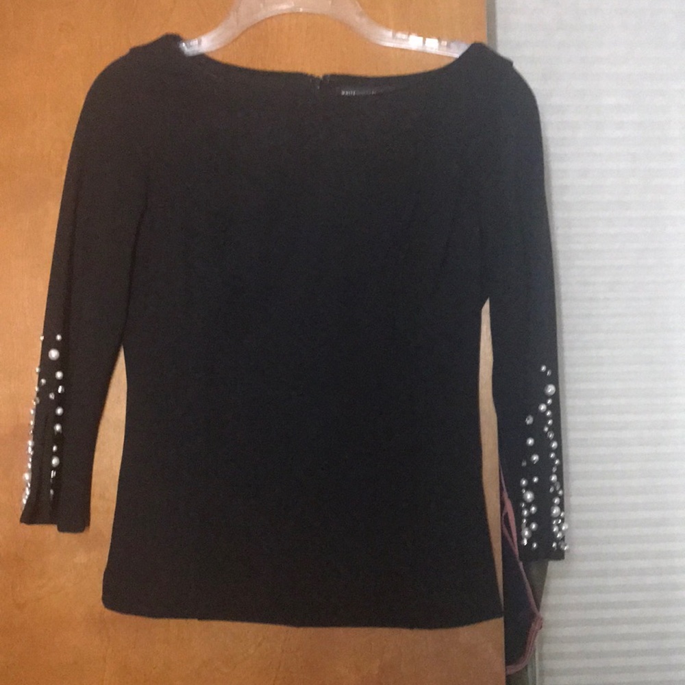 WhiteHouse BlackMarket top with pearlized sleeves